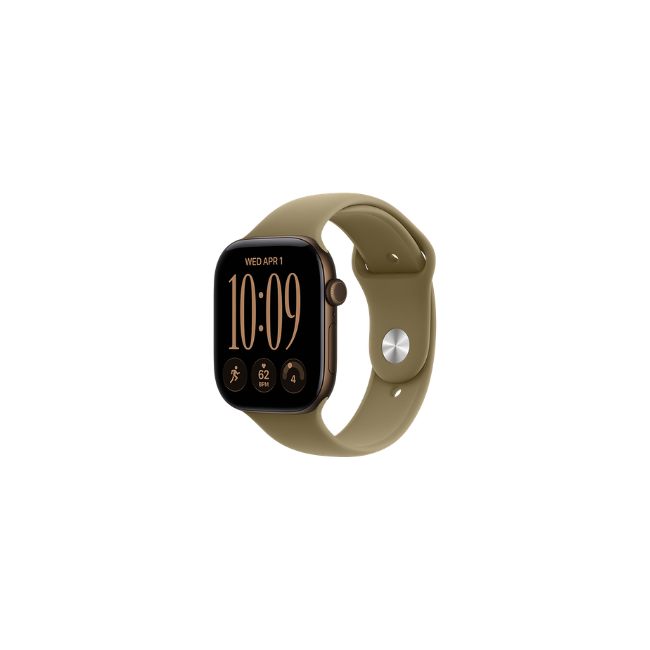 Apple Watch Series 12 GPS 42mm Dark Bronze Aluminum Case with Olive Sport Band - S/M