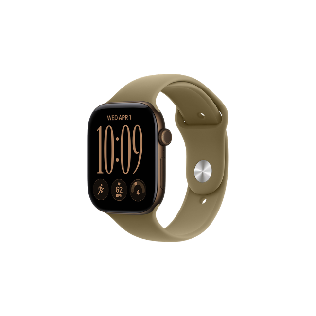 Apple Watch Series 12 GPS 46mm Dark Bronze Aluminum Case with Olive Sport Band - S/M